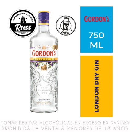 Gin Gordon's London Dry Botella 750ml