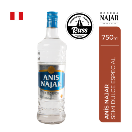 Licor Najar Anís Azul Botella 750 mL