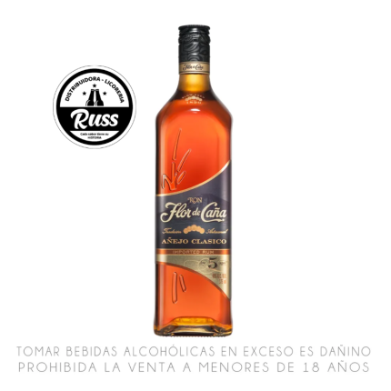 Ron FLOR DE CAÑA Añejo 5 años Botella 750ml