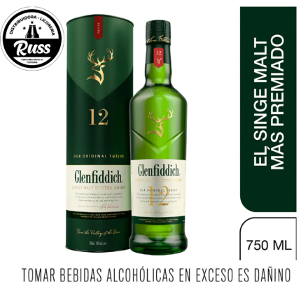 Whisky GLENFIDDICH 12 Años Botella 750ml