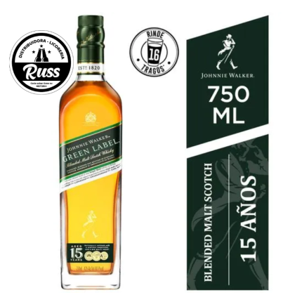 Whisky JOHNNIE WALKER Green Label Botella 750ml