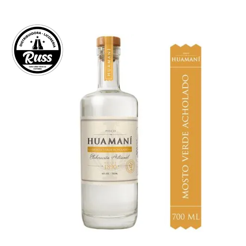 Pisco HUAMANI Mosto Verde Acholado Botella 700ml